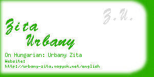 zita urbany business card